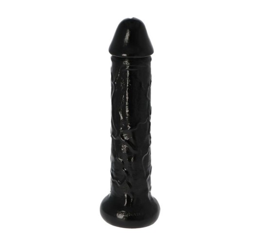 Czarne grube realistyczne dildo z żyłami 28,5 cm